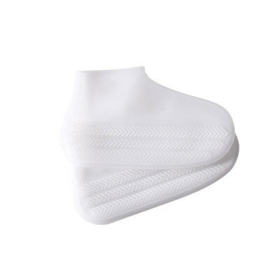 Cubiertas de silicona para zapatos, cubiertas reutilizables impermeables para zapatos, para exteriores, para lluvia, botas impermeables: White S