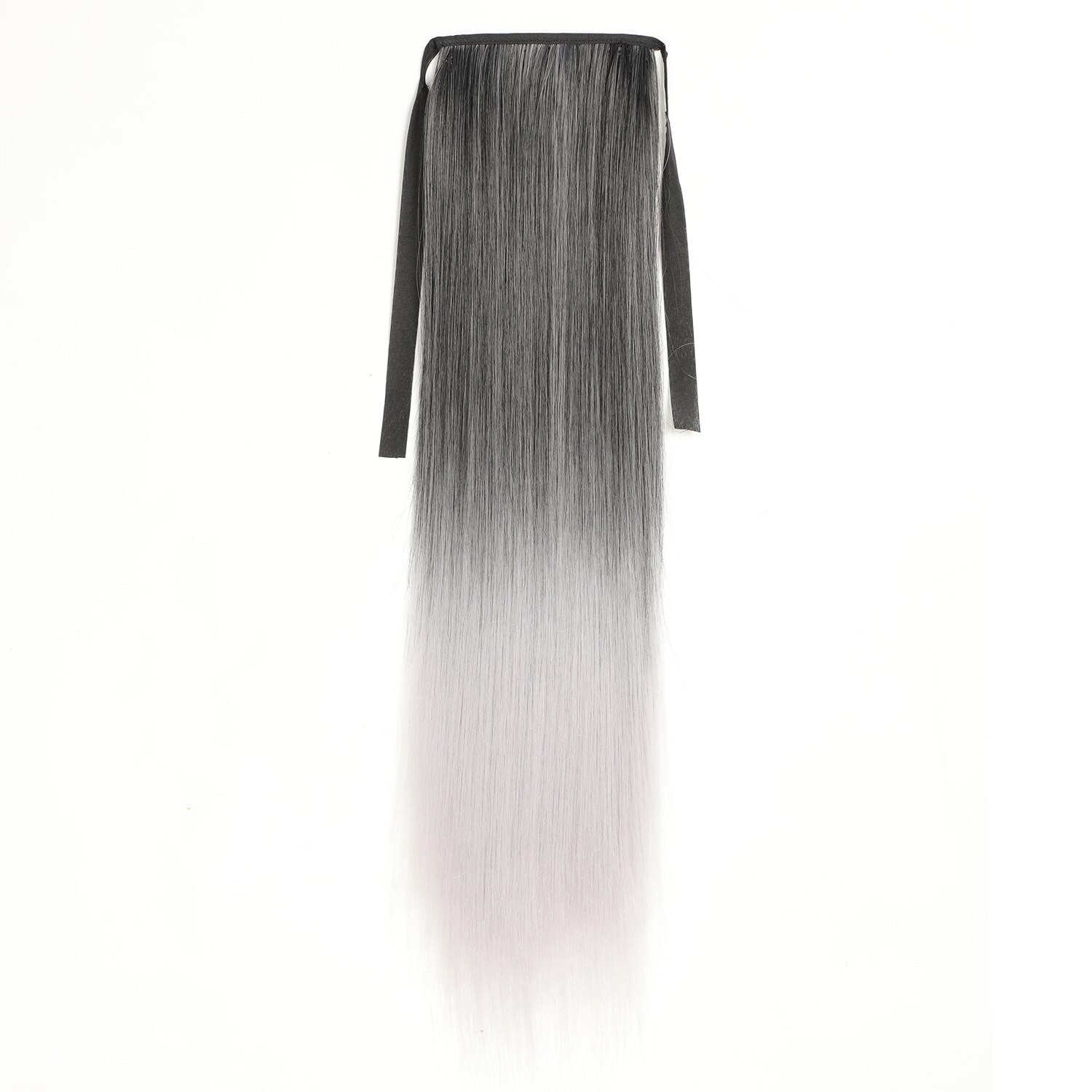 ZM largo degradado recto cordón coleta Natural pelo pieza Clip sintético Cola de Caballo extensiones de cabello de alta temperatura de fibra