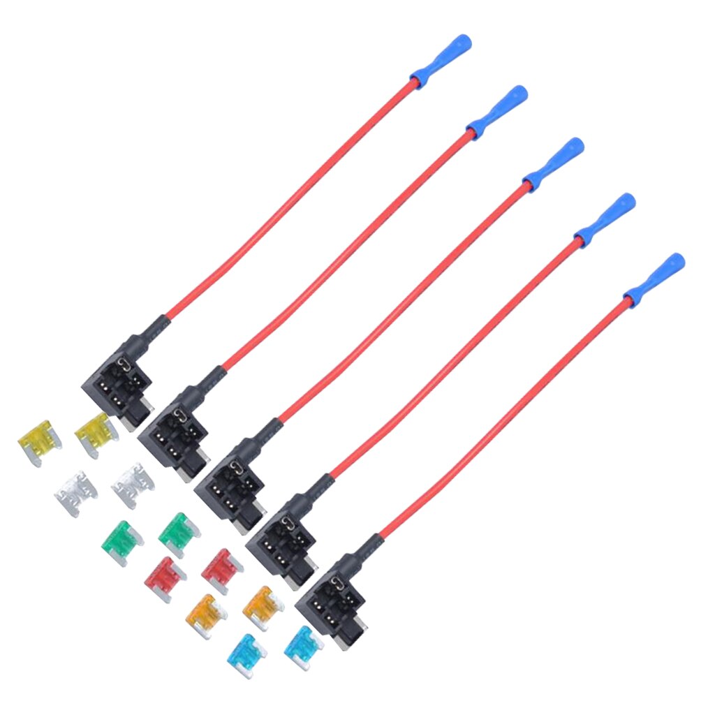 12 Pieces Auto Car Truck Mini Blade Fuse 5A-30mpA with Add-a-circuit Holder Kit