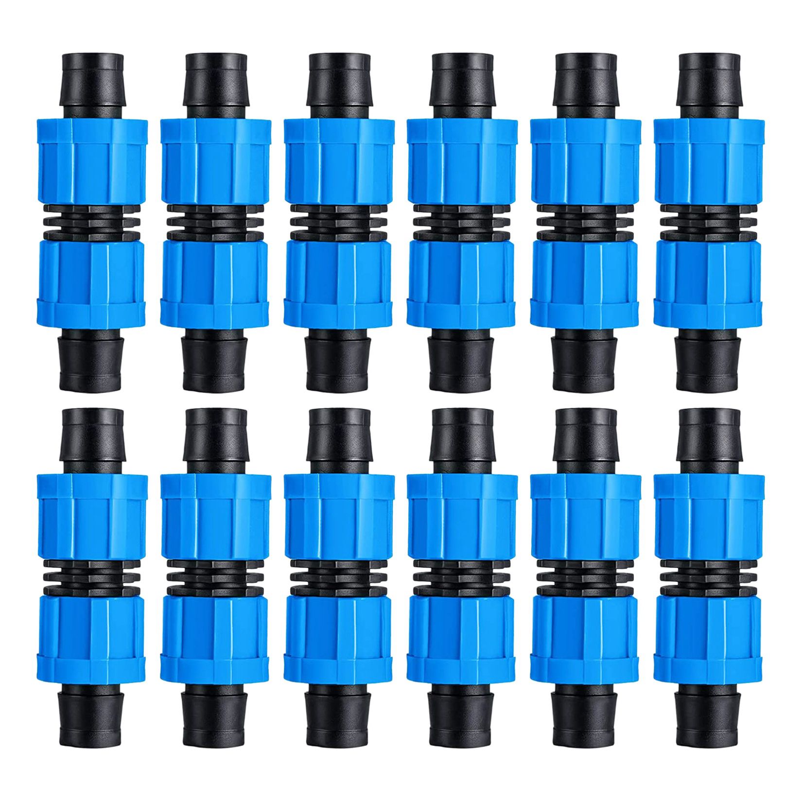 12 Pcs Drip Irrigation Couplings, 1/2 Inch Universal Connector Drip Tubing Fittings, Compatible with 16-17 mm Drip Tape
