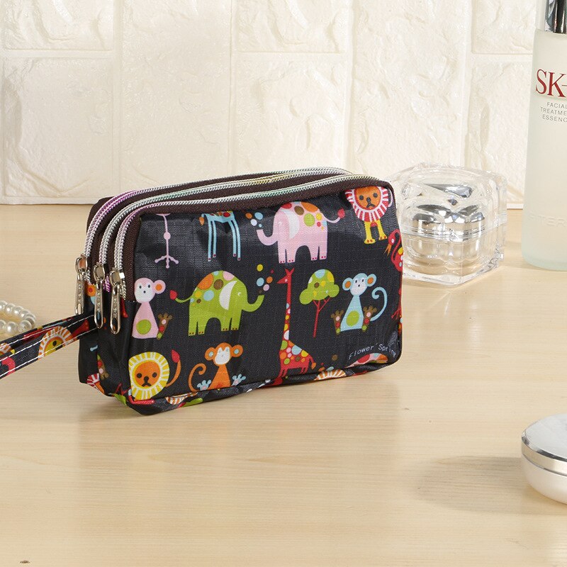 Stijl Hand Prachtige Drie Zip Portemonnee Oxford Doek Draagtas Vrouwen Portemonnee