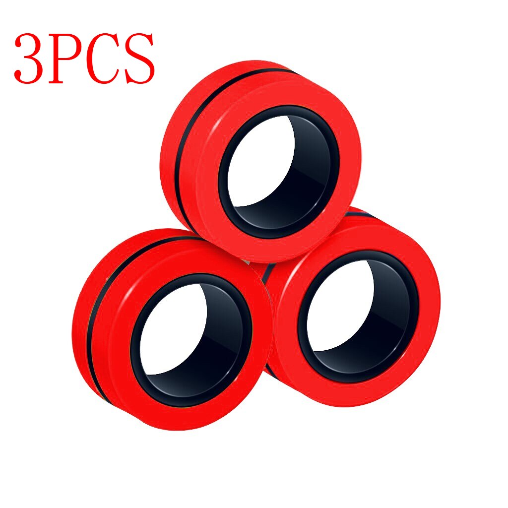 Stress Relief Magnetic Ringe Zappeln Spielzeug für Angst Anti-Stress Roller Fingertip Spielzeug Erwachsene Kinder Finger Spinner Magie Ringe: H