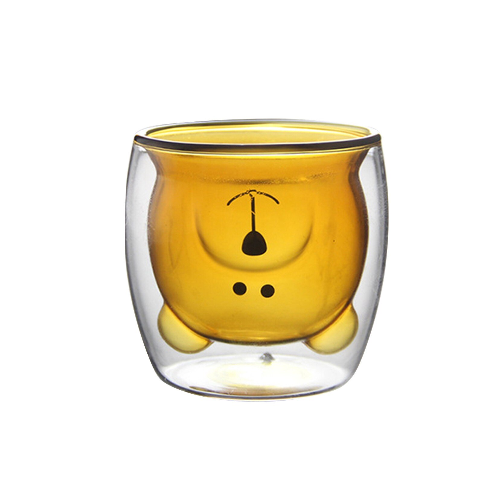 Mooie Glazen Mokken Beer Kat Hond Dier Dubbele Laag Thee Melk Koffie Cup Met Ronde Mond Voorkomen Brandwonden Cartoon kerstcadeau: F