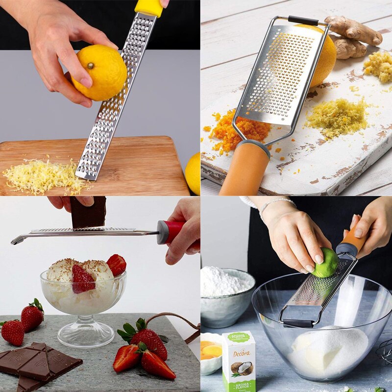 Multifunctional Cheese Grater Stainless Steel Garlic Ginger Lemon Grating Zester Cheese fruit Grater Utensil Wide Plate