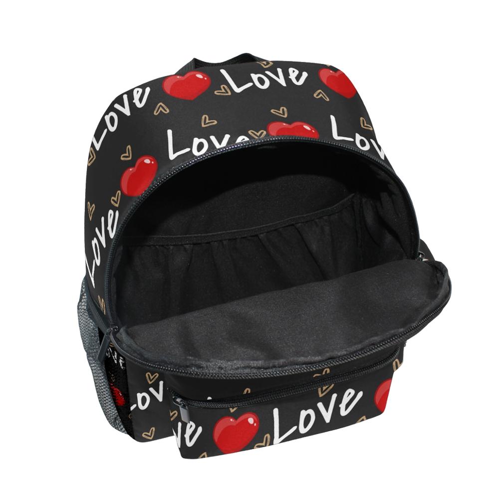 Moda Coração Vermelho Com Amor Texto Mochilas Bonito meninas do Estudante Da Escola Sacos Mochila Meninas Luxo Adolescente do Sexo Feminino Saco Da Senhora Saco de Livro