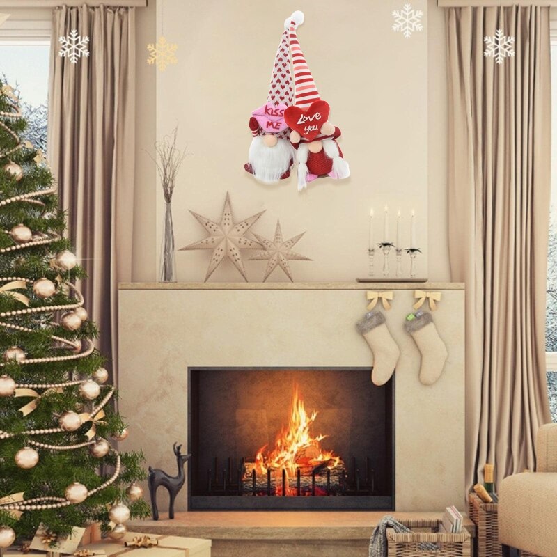 Valentine's Day Glowing Doll Love Heart/Love Heart Plush Toy Rudolph Goblin Home Decors Year Birthday for Lover