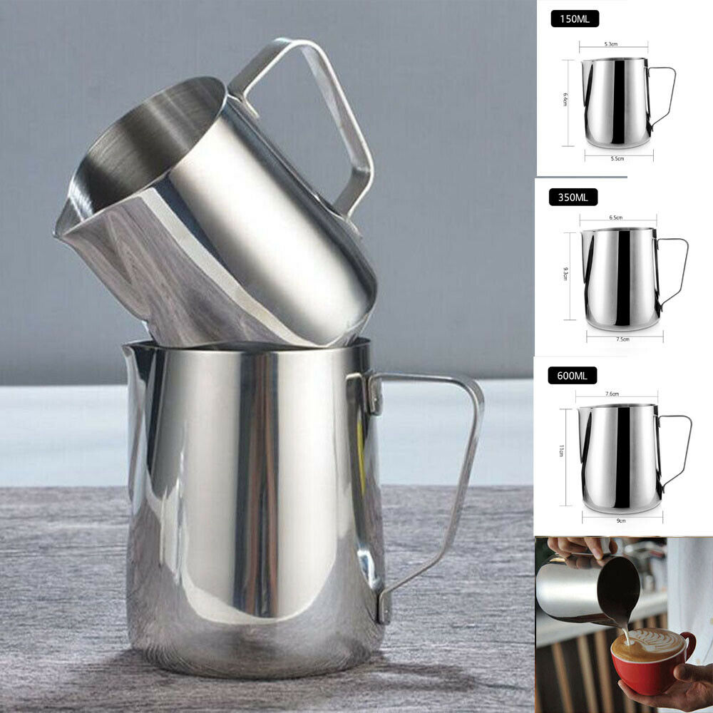 150/350/600Ml Rvs Melk Opschuimen Jug Frother Koffie Latte Container Pitcher