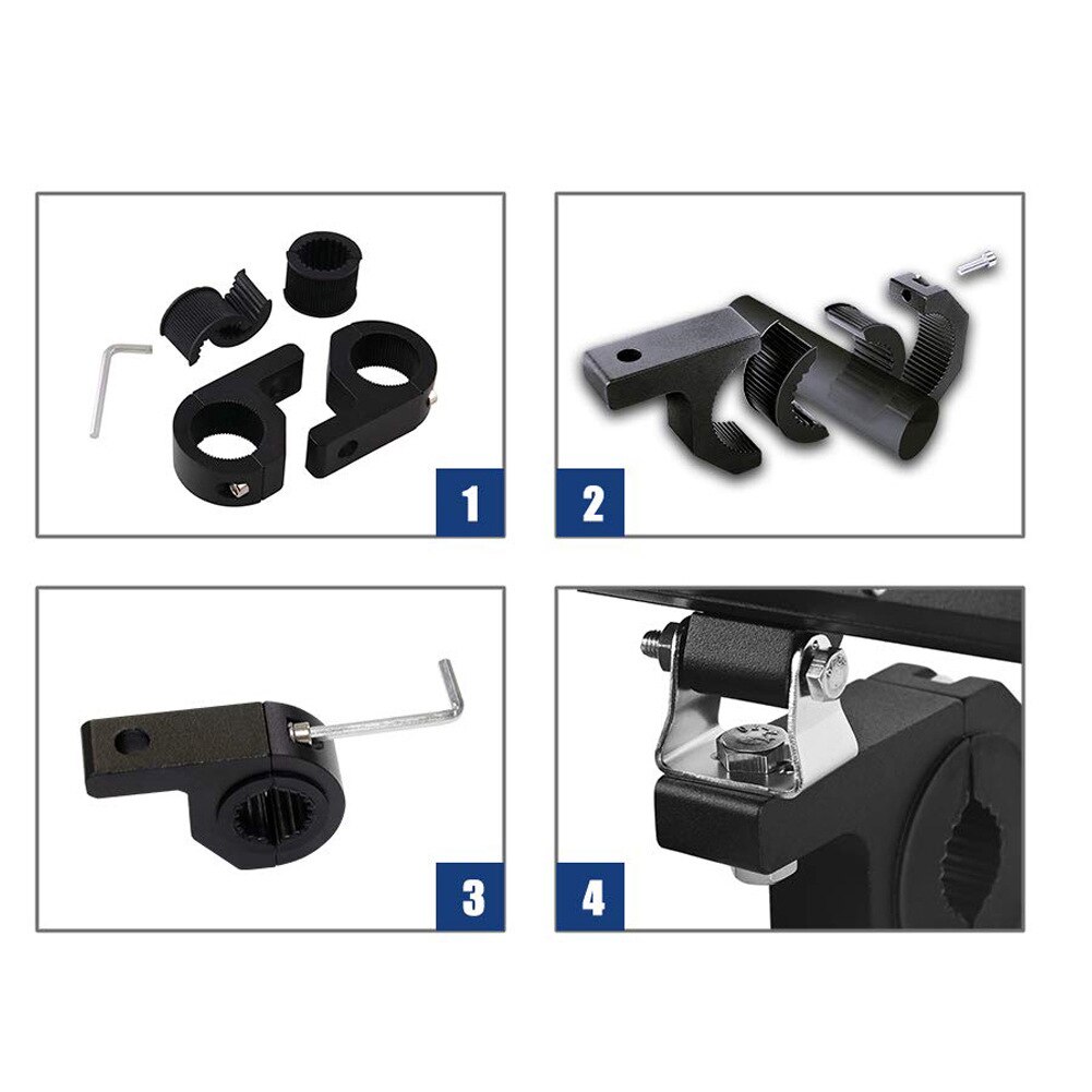 2PCS 1/1.4/2 inch Mounting Bracket Tube Clamp Roof Roll Cage Holder for LED HID Light Bar