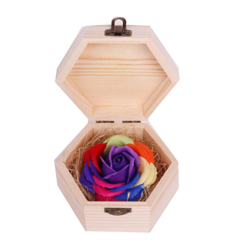 Træsæbekasse blomst rose lille trækasse træsæbekasse valentinsdag håndlavet blomst wxv: Lilla