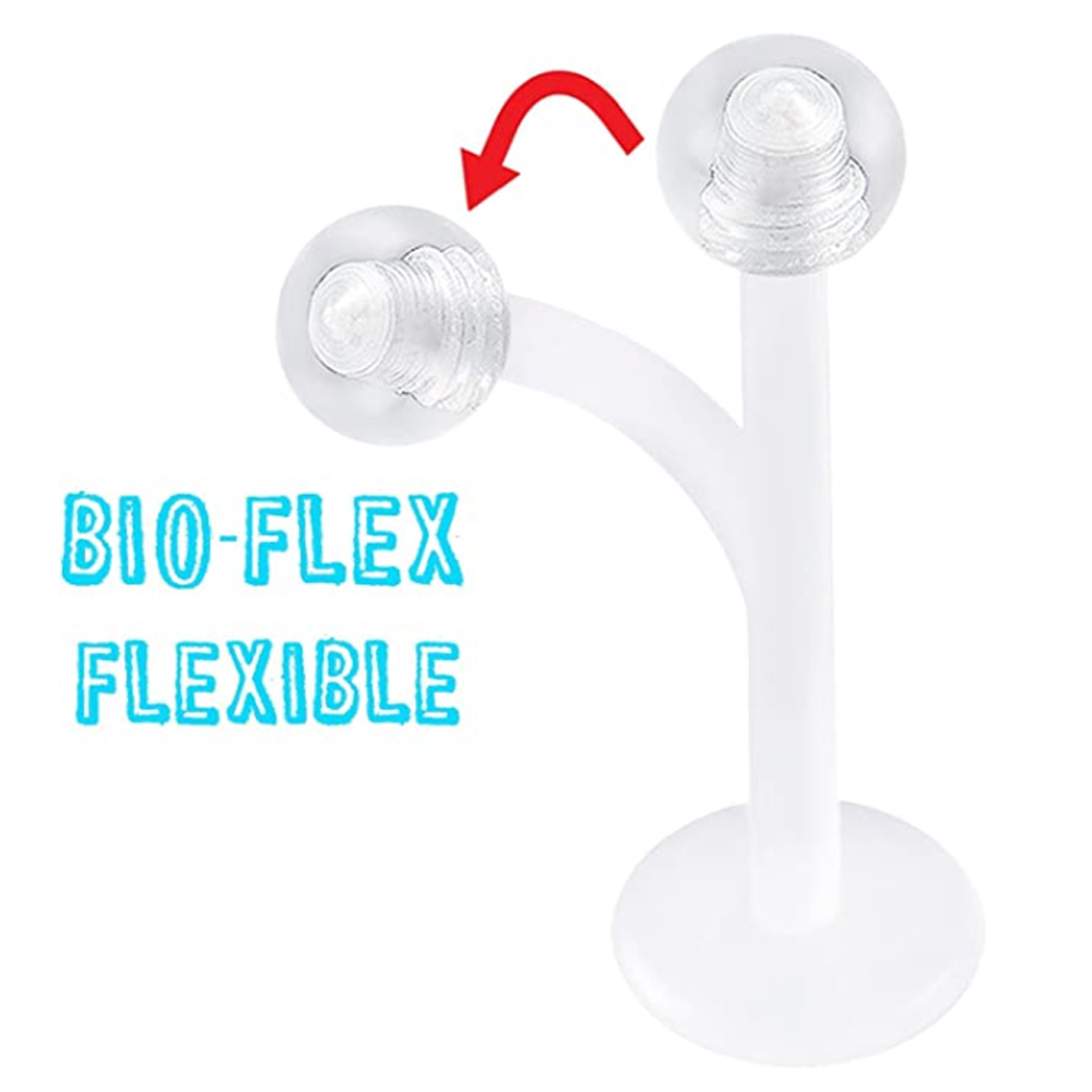 Helder acryl oor tragus helix kraakbeen piercing bioflex flexibele labret houder lip stud acryl basic piercing lichaamssieraden