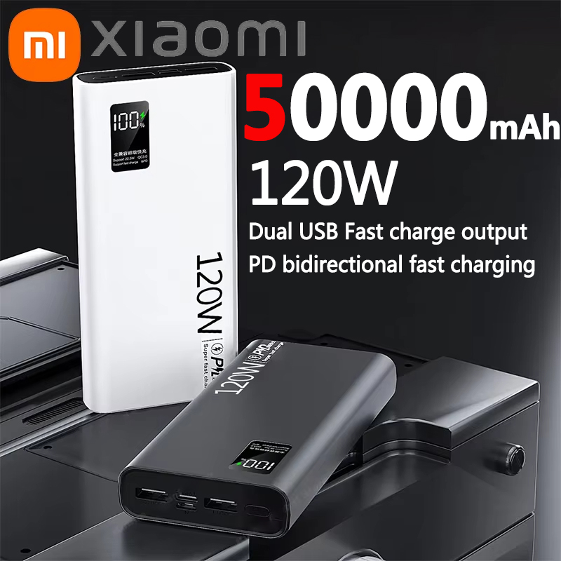 Xiaomi 30000 mah original mobil 50000 mah powerbank 120w toveis hurtigladende eksternt batteri kompatibel med android ios