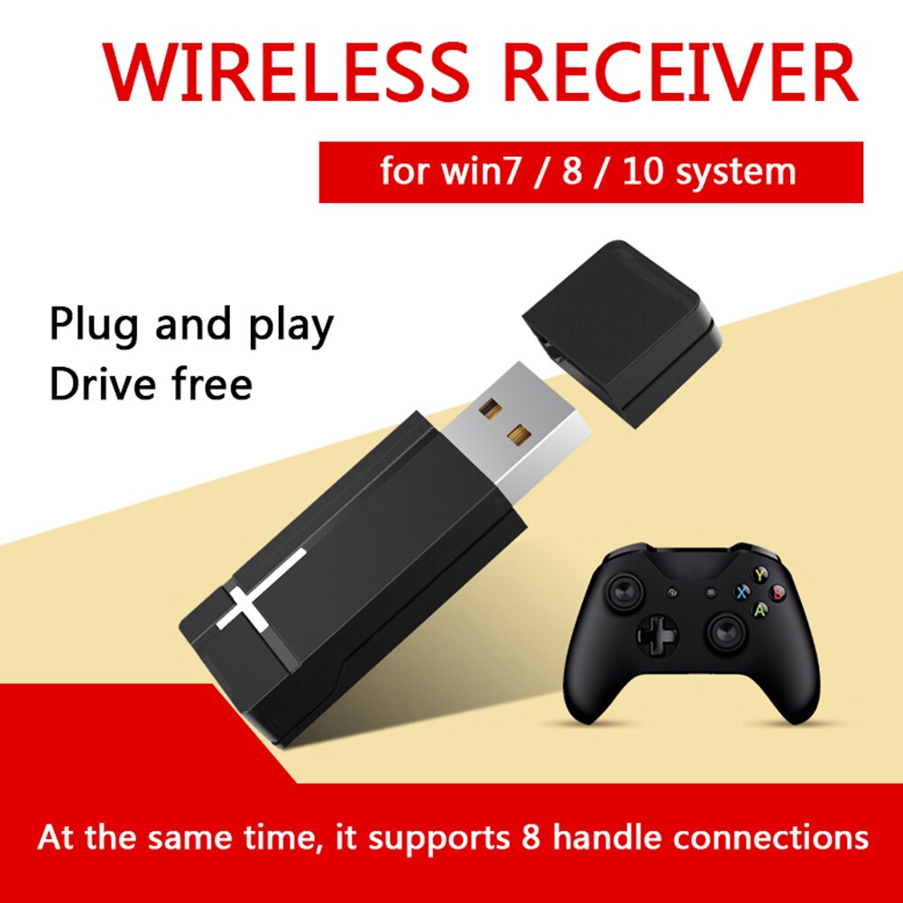 2.4GHz PC Gamepad Controller Adapter USB Laptops Joystick Wireless Receiver for XBOX ONE S X PC Controller WIN 10 8 7 PC