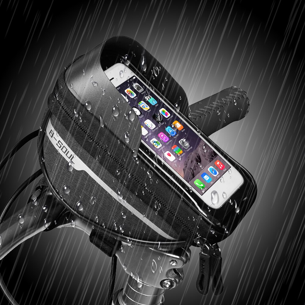 Cykel cykel taske ramme hovedrør styret mobiltelefon mobiltelefon taskeholder vandtæt touchscreen taske cykeltilbehør