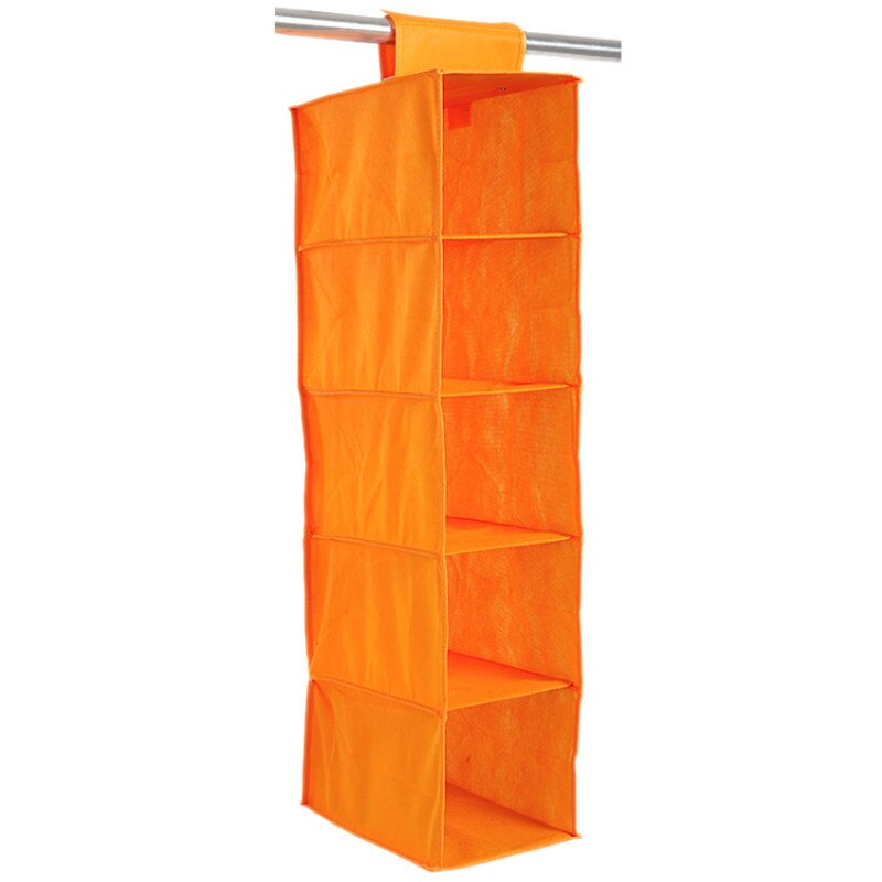 5 hylde tøj hængende arrangører bukser arrangører holder garderobe sektion opbevaring skab arrangør sko tøj tøj: Orange