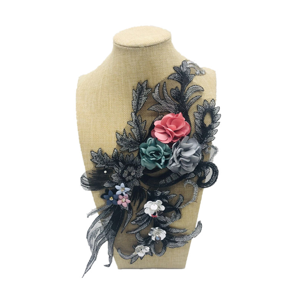 1pc Lace Bridal Kralen Bloemen Borduurwerk Patches Sticker voor Kleding Bruiloft Decor Jurk Ijzer op Naaien Applique Leveranciers
