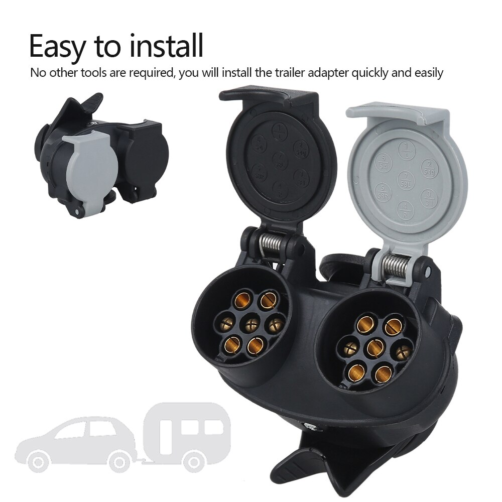 13 To 7 Pin Trailer Adaptor Trailer Caravan Electric Adapter Socket Plug Caravan Towing Waterproof Electric Connector