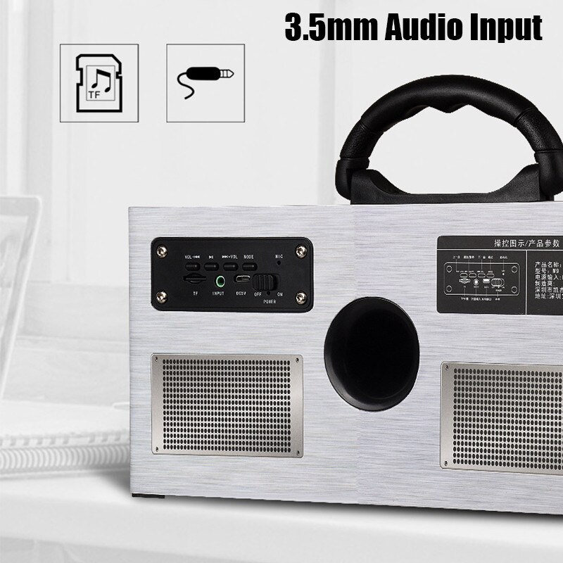 CLAITE Retro Wooden Speaker Portable 20W Wireless Buetooth Speaker CH2.0 Dual Loudspeaker Handsfree Outdoor Speaker