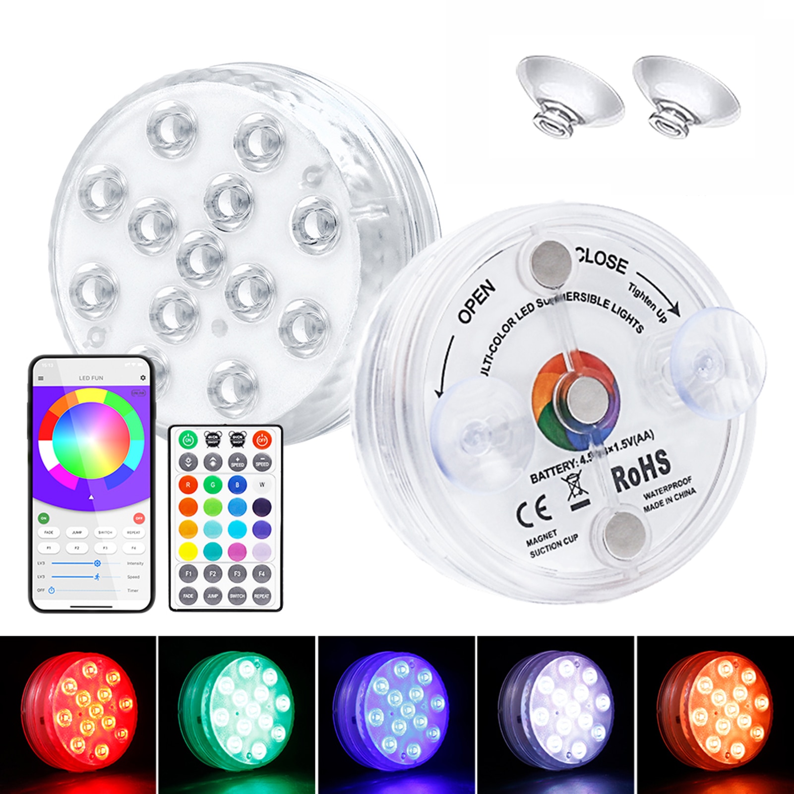1pc 13 LED remote control Pool Lights IP68 Waterpr... – Vicedeal