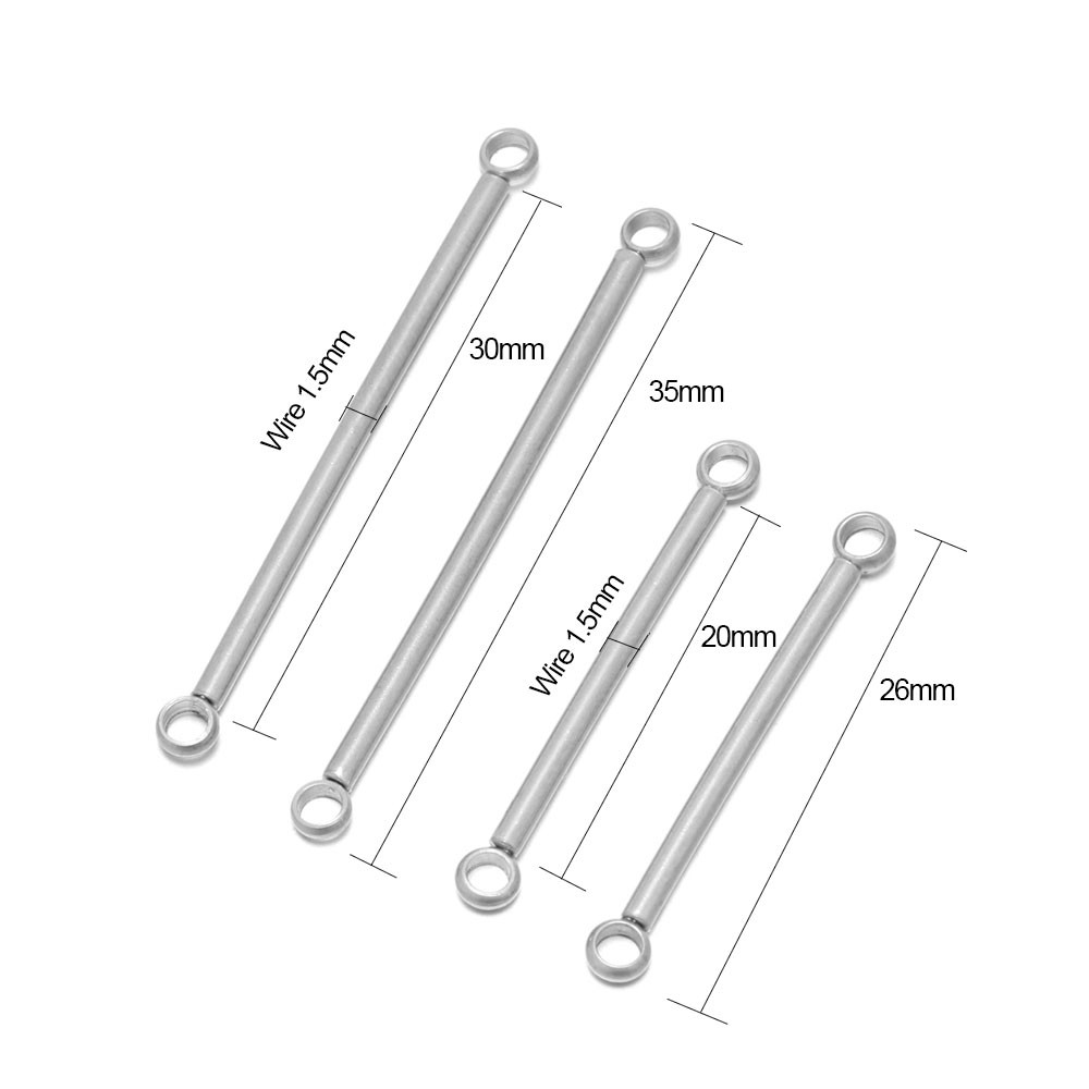 10Pcs Rvs 30/20Mm Bar Links Dunne Stok Strip Connectors Voor Diy Oorbellen Kettingen Connectors sieraden Maken