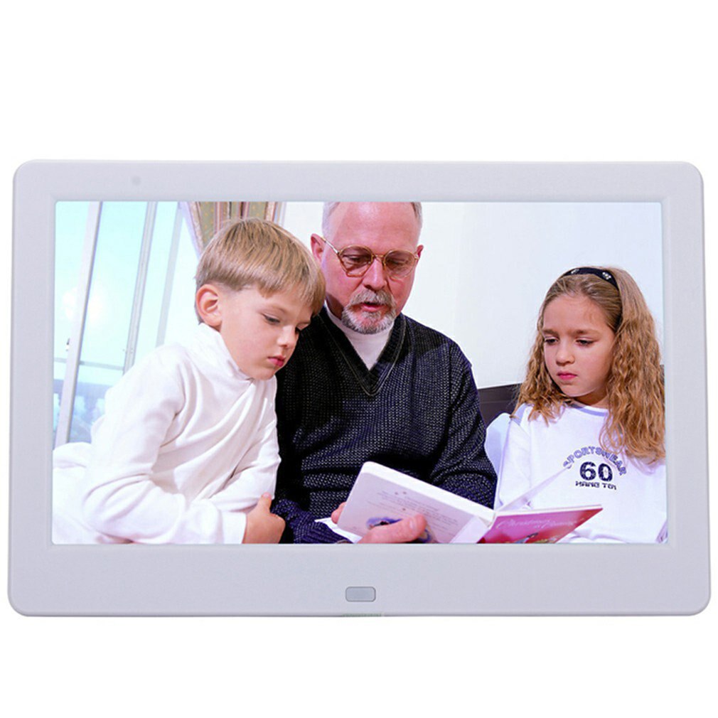 10 Inches Digital Photo Frame Multi-function Player Automatically Reflect Alarm Clock Clear Picture Frame: White AU