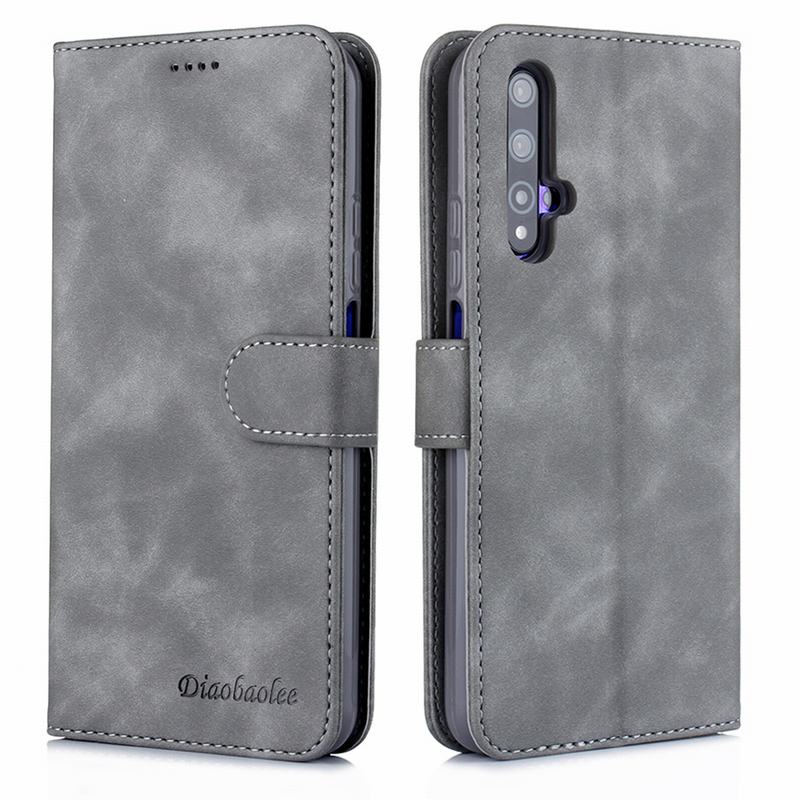 Capa de luxo para huawei honor 20 pro, capa flip magnético de couro com fecho, carteira, suporte, bolsa de telefone liso, honor etui 20 20pro