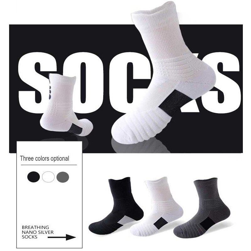 Calcetines deportivos térmicos gruesos súper Elite No deslizantes calcetines de baloncesto hombre UE 38-44 de alta elasticidad al aire libre senderismo deporte Nylon