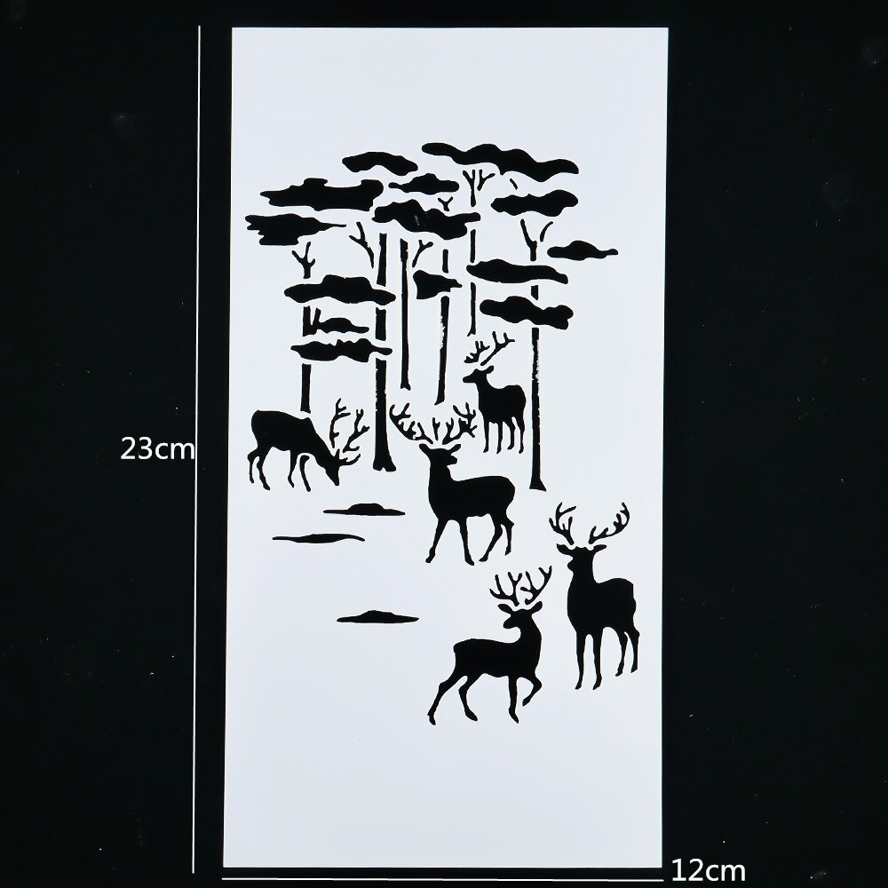 Plantillas de para pintar Paredes, álbum de recortes, papel en relieve, decoración de álbum de dibujo, nuevas: Deer and Tree