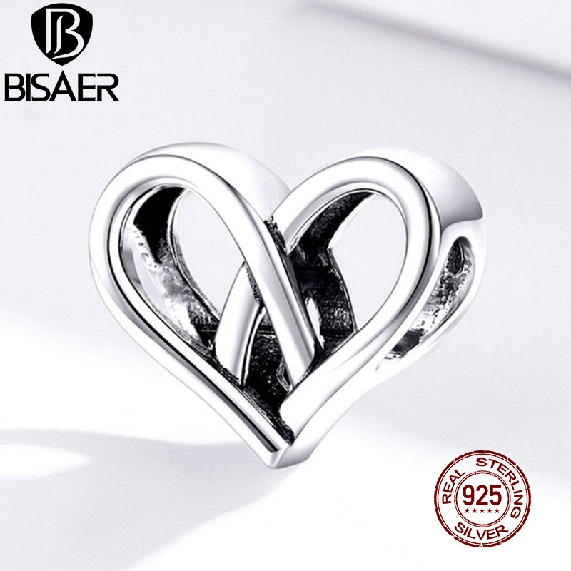 BISAER Pendenti E Ciondoli 925 Sterling Silver Cross di Cerimonia Nuziale Del Cuore Del Pendente Del Branello Braccialetti FAI DA TE Collana Per La Femmina Gioielleria Raffinata 2020 HSC1552