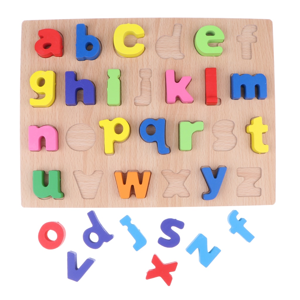 2 Stuks Houten Hoofdletters En Kleine Brief Leren Puzzel Alfabet Blokken Board Kinderen Spelling Speelgoed Lezen Developmental Game