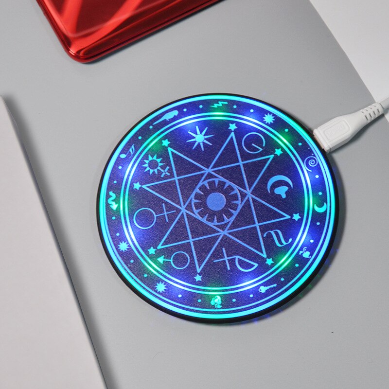 10W Magic Array Wireless Charger Fast Charging DesKtop Pad with LED Light for Samsung Galaxy S7 S6 S8 S9 S10 Plus for iPhone