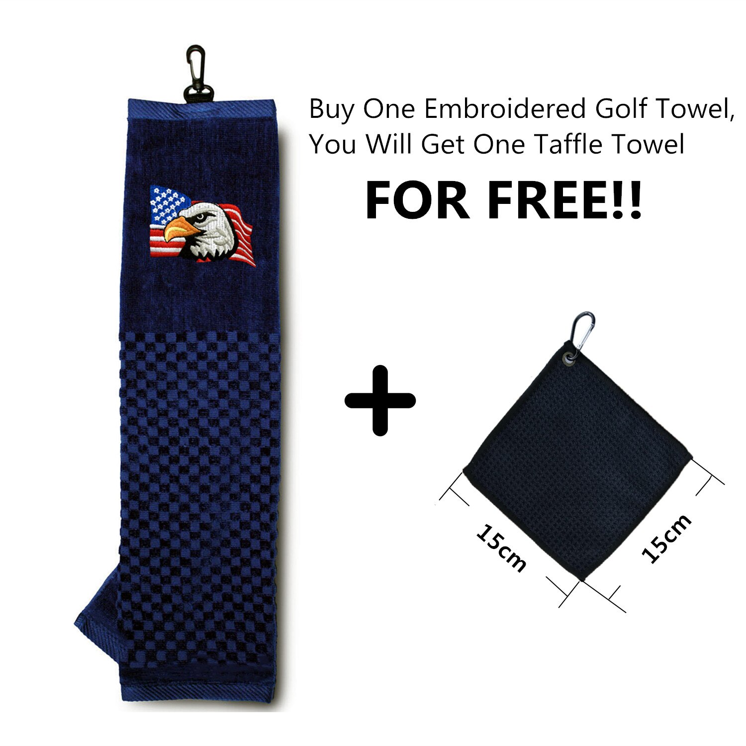 Bomull sport golfhanddukar handduk clip trippelvikt 16 & #39 ;& #39 ; x24 & #39 ;& #39 ; tum bekväm mjuk flagga eagle stil handdukar krok