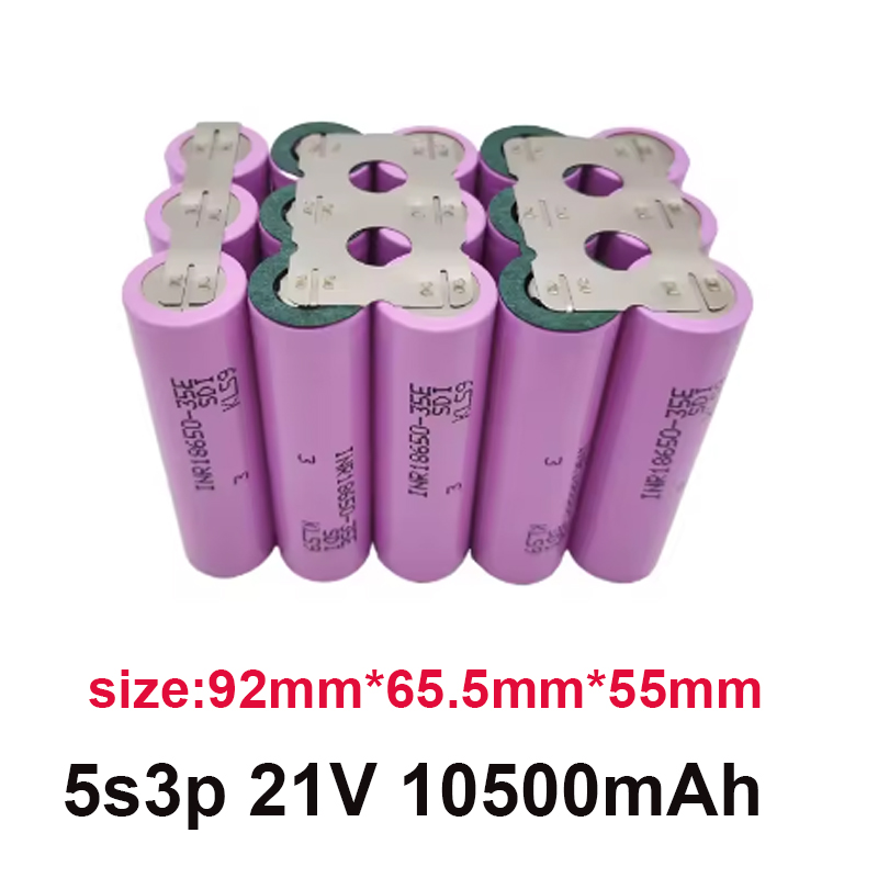 Customized5S2P 5S3P 5S4P 6S2P 8.4V 3.7V 10.8V 16.8V 18V 25.2V 18650 35E Battery Pack 3500mAh for Screwdriver Electric Drill Cell: Champagne