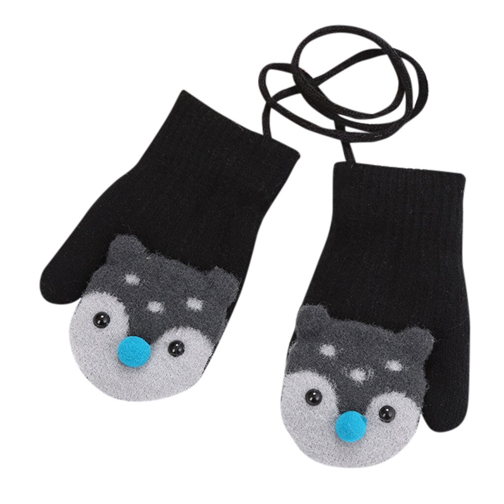 Winter Handschoenen Vos Kinderen Kids Jongens Meisjes Winter Leuke Cartoon Dier Warme Gebreide Handschoenen Winddicht Guantes Для Новорожденных