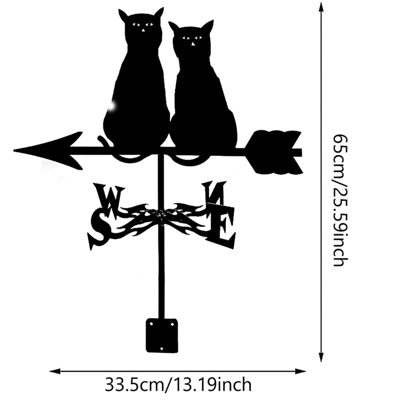 ! Farm Scene Wind Direction Indicator Wind Measurement Tool Weather Forecast Metal Cat Decoration Weathercock Yard Deco