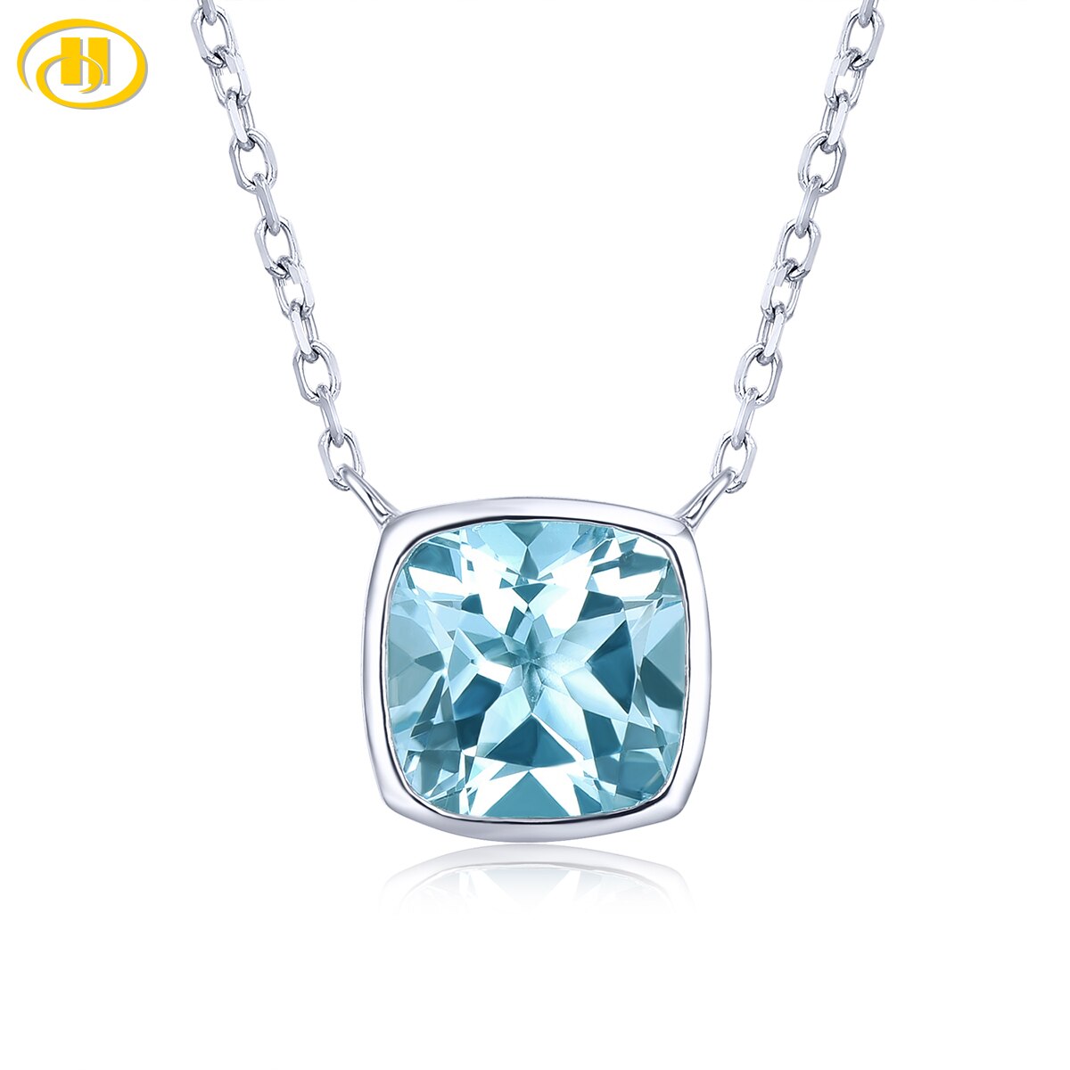 Natur Himmel Blau Topas Sterling Silber Halskette Frauen exquisit Schmuck 2,7 Karat Echtem Topas Edelstein Romantische Stile