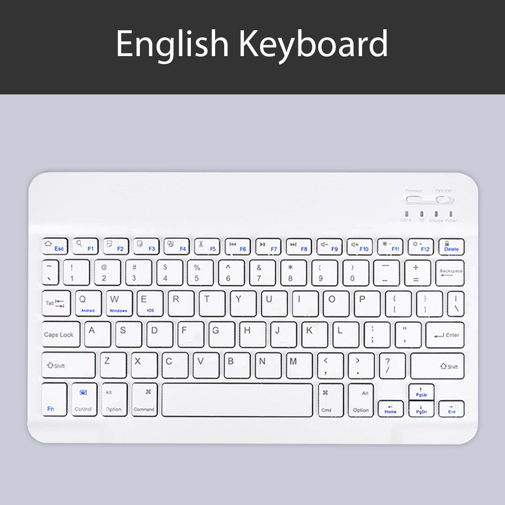 Für Android Ios Windows Bluetooth Wireless Tastatur Weiß Extra lange Standby-Tablet-Tastatur und Maus mit One-Click-Schalter: Rot