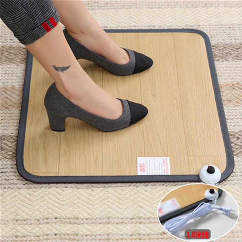 Tapis chauffant en cuir pour pieds, tapis chauffant de bureau coussin chauffant en cuir tapis chauffant électrique Thermostat tapis outils ménagers