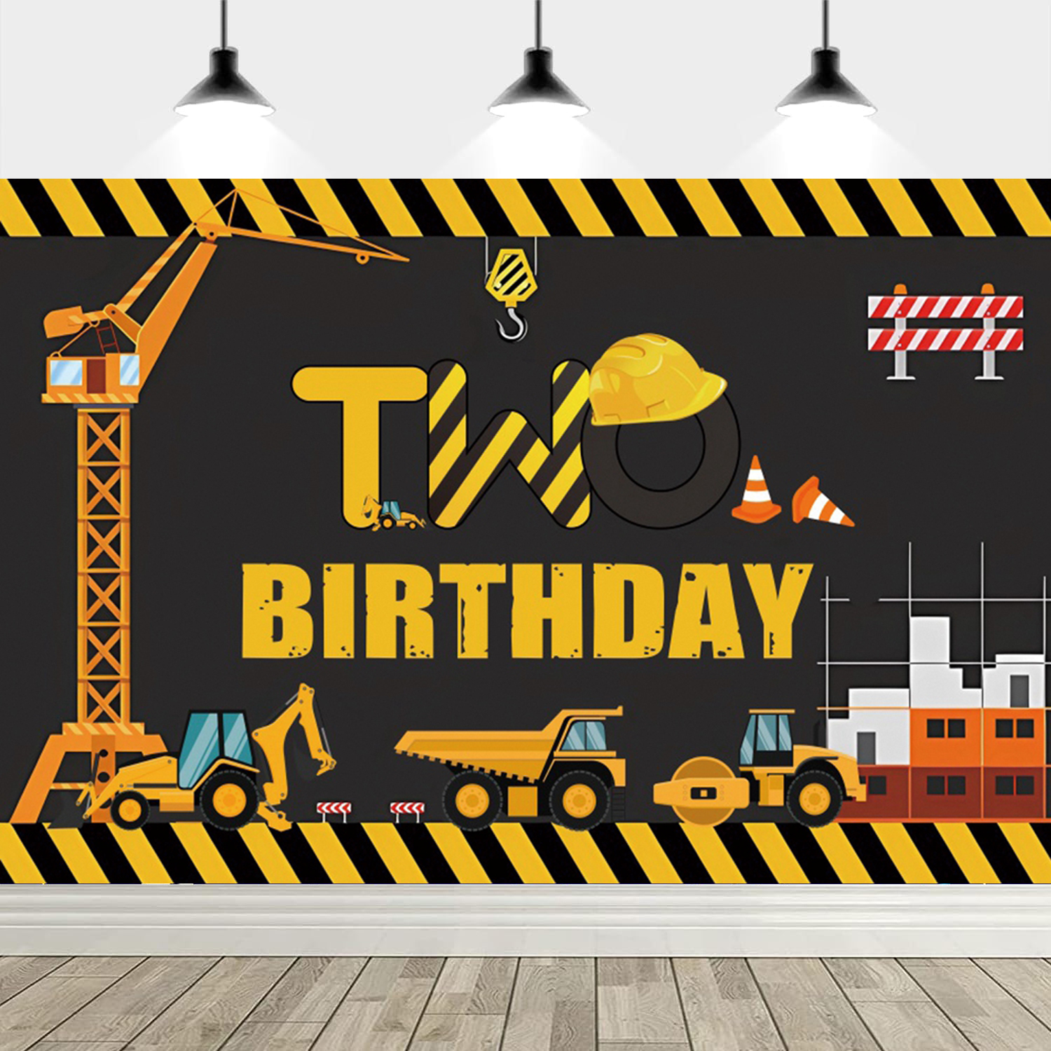 Excavator Truck Photo Backdrops Boy Birthday Construction Background Party Decor Photography Prop Photocall Photo Studio