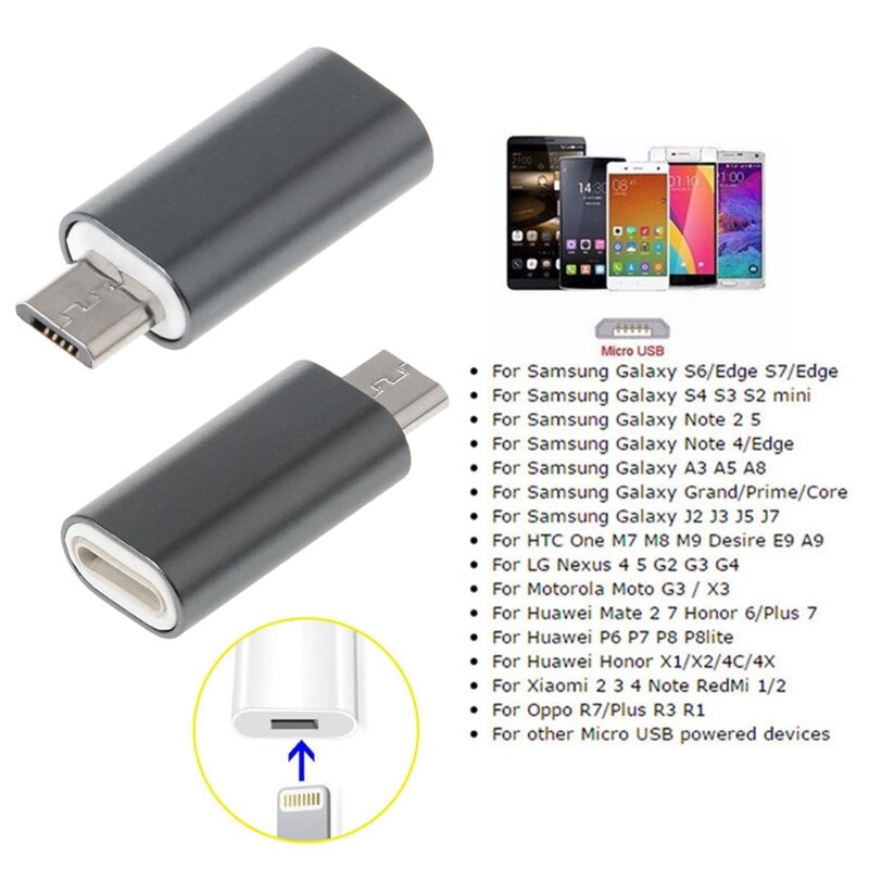 8Pin Female to Micro USB Male Adapter Android Phone Cable Fast Charging Connector for Iphone Cable to Android phone for Samsung