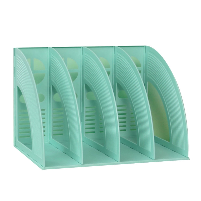 Porte-fichiers Vertical à 3 ou 4 grilles, porte-documents de bureau, support Vertical, bouchon de livre, accès par traction, papeterie de bureau: Green B