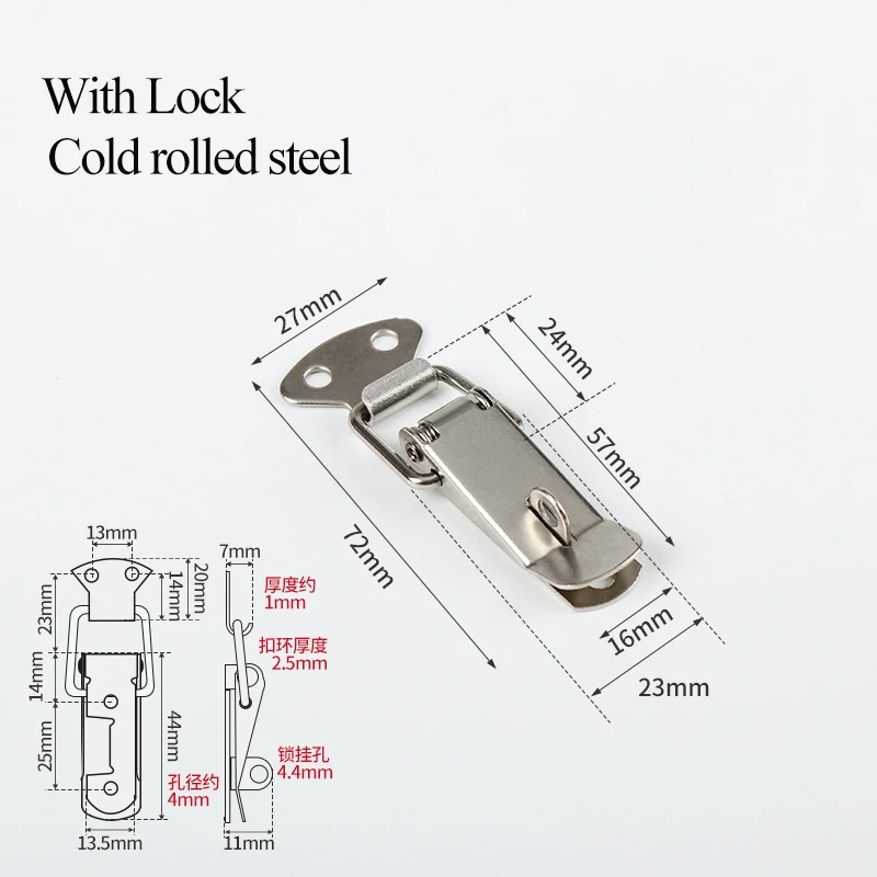 10Pcs Cabinet Box Locks Spring Loaded Latch Catch Toggle Locks Tension Lock Claps For Sliding Door Window Furniture Hardware