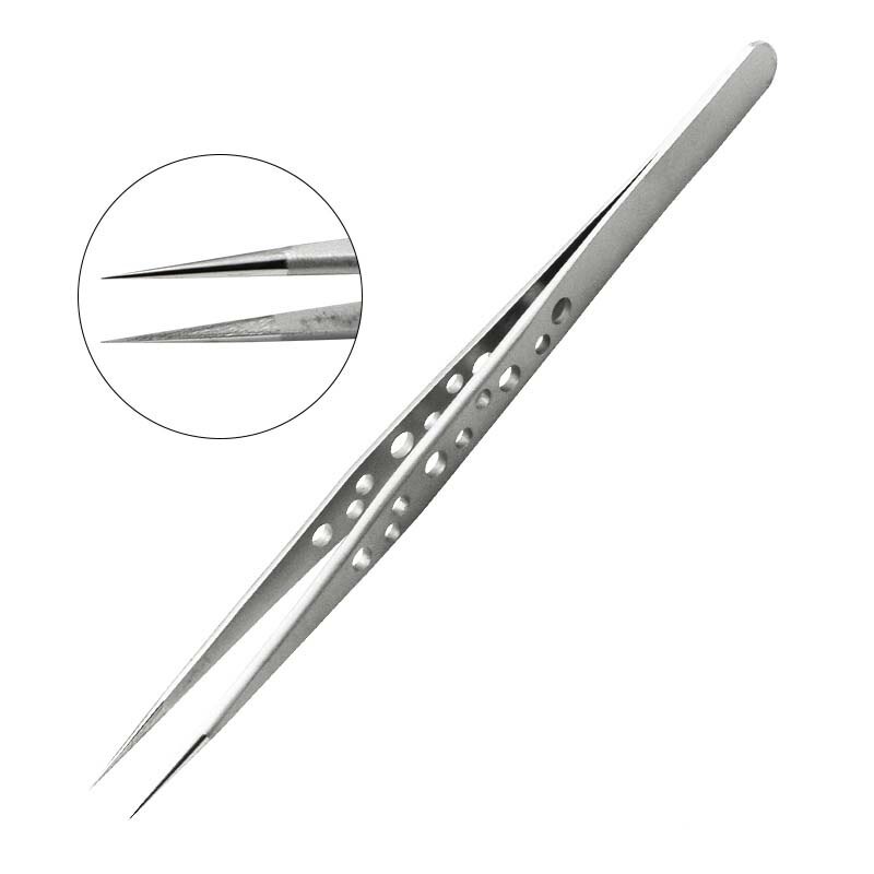 1PC Electronics Industrial Tweezers Anti-static Curved Straight Tip Precision Stainless Steel Forceps Repair Hand Tools Sets: Pointed