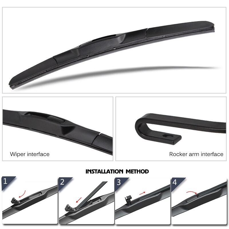 KAWOO Voor Mitsubishi ASX 24 "21" Auto Zachte Rubber Ruitenwissers Blades Fit U Haak Arm