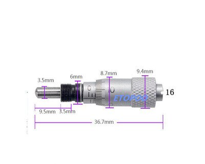 Outil de mesure à aiguille ronde plate, gamme argent 0-13mm 0-25mm 0-50mm 0.01mm, bouton de réglage moleté, mesure de la tête micromètre: 0-6.5mm round thread