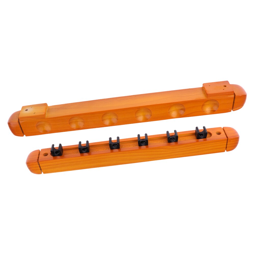 Soporte de pared para billar inglés, estante de madera para 6 palos de billar