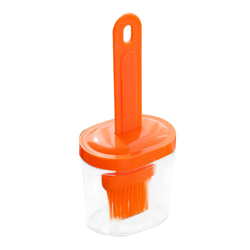 Silicone Oil Bottle Brush High Temperature Resistant Integrated With Cover With Bottle Of Barbecue Baked Oil Brush Kitchen Tool: Orange