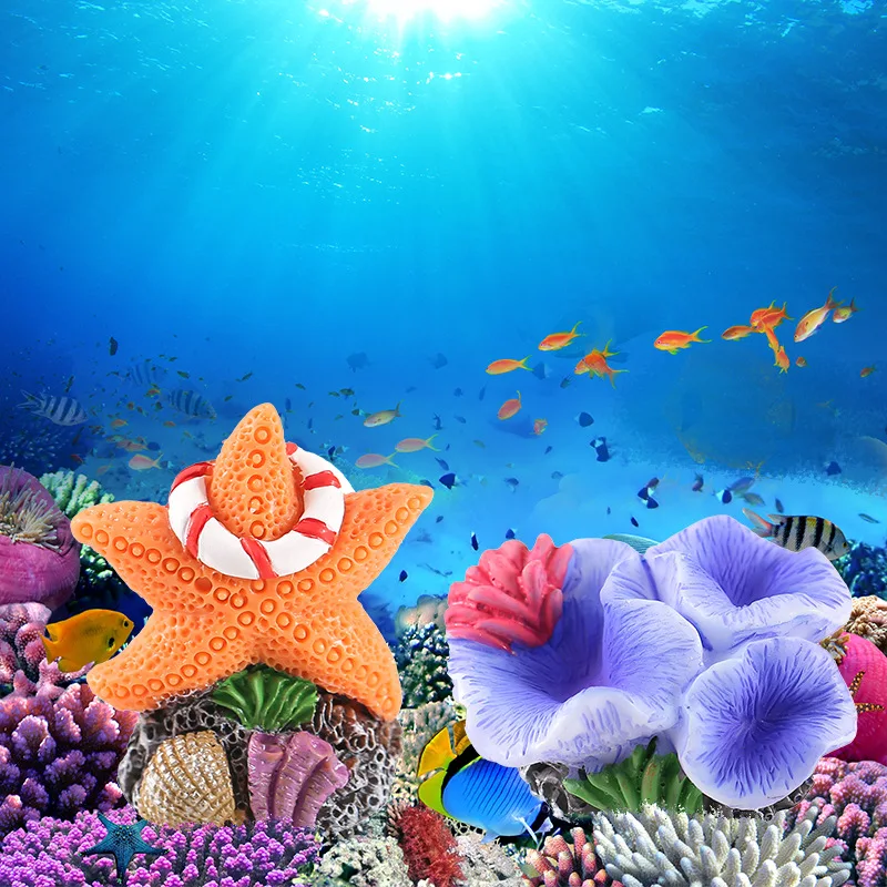 Simulated Coral Aquarium Fish Tank Farming Small Ornaments Decoration Eight Melon Fish DIY Ornaments крышка для аквариума