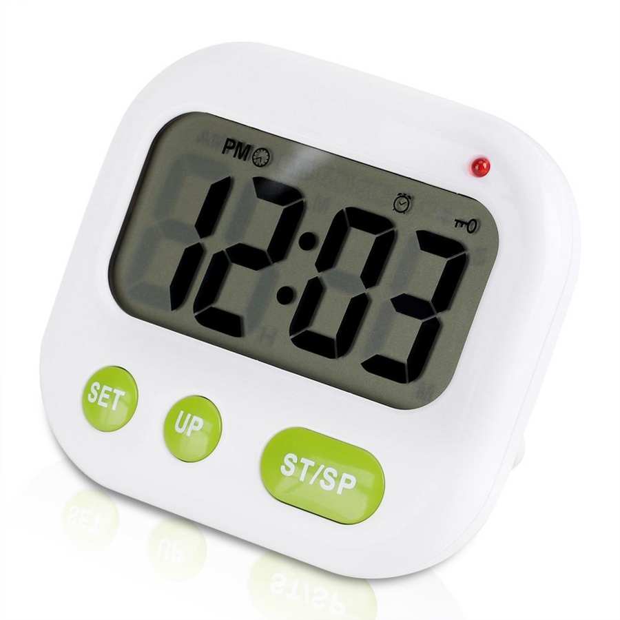 Digital LCD Alarm Clock Electronic Kitchen Timer Vibration Remind w/ Backlight