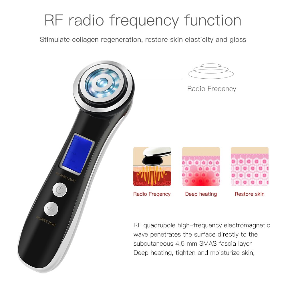 RF EMS 4-IN-1 Microvibration LED Photon Therapy Beauty Machine Wrinkle Removal Massager Electric Face Lifting Skin Care Machine