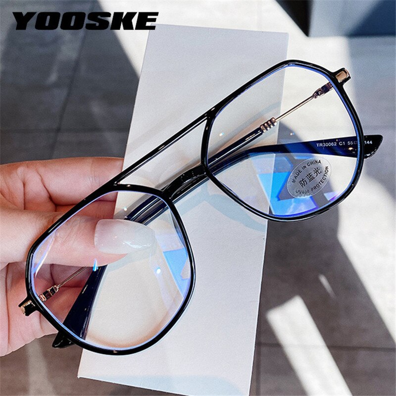 YOOSKE-monturas de gafas TR90 para ordenador para hombre y mujer, anteojos con bloqueo de luz azul, montura única para miopía, lentes con luz azul
